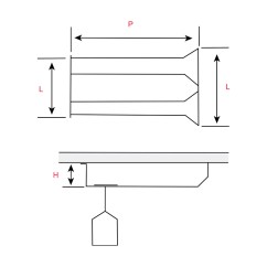 Porte-verres suspendu à visser 2 rangées Chrome L.340mm