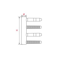 Fiche À visser Diam.14 x H.80mm - Acier zingué blanc