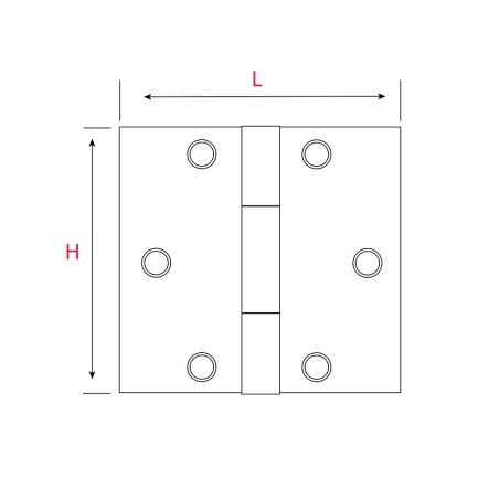 Paumelle Gauche pour meuble 50x40mm - Acier Laitonné