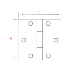 Paumelle Gauche pour meuble 50x40mm - Acier Laitonné