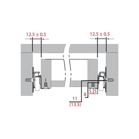 2 Coulisses à galet Grises 25kg - Acier