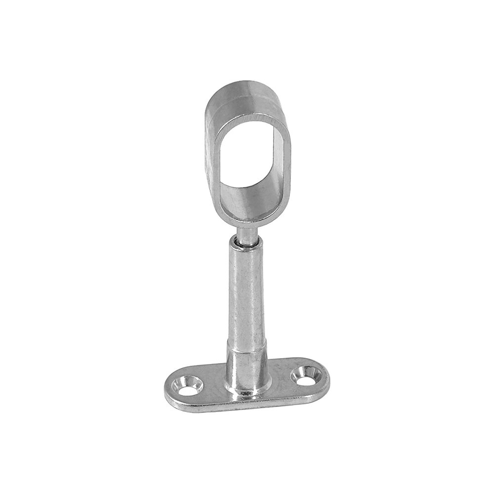 Support de penderie central réglable pour barre 30x15 - Chrome - Zamak