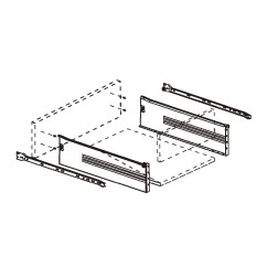 2 Côtés tiroir simple paroi Blanc H.86 L.450mm - Acier