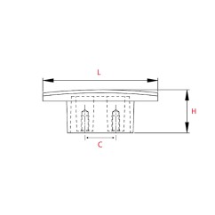 Bouton de meuble QUADRI Gris métallisé Entraxe 16mm - Zamak