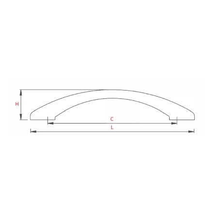 2 Poignées de meuble ARCO Gris métallisé Entraxe 96mm - Plastique