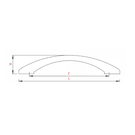 2 Poignées de meuble ARCO Gris métallisé Entraxe 96mm - Plastique