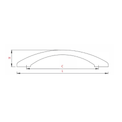 2 Poignées de meuble ARCO Gris métallisé Entraxe 96mm - Plastique