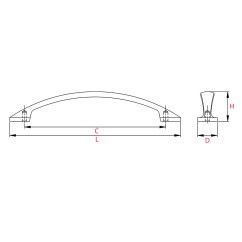 Poignée de meuble ARK Nickel brossé Entraxe 128mm - Zamak