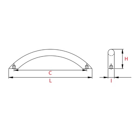 Poignée de meuble CORBAN Design Chrome mat Entraxe 128mm - Aluminium