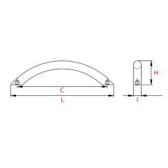 Poignée de meuble CORBAN Chrome mat Entraxe 128 Aluminium