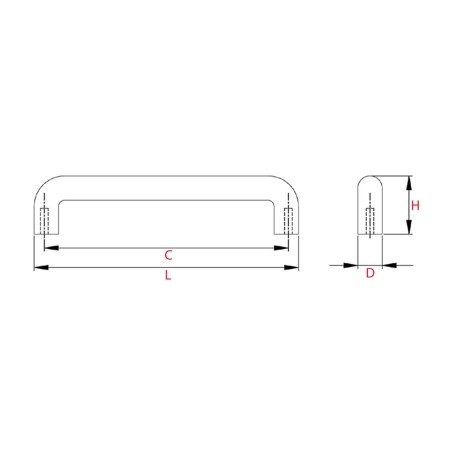 Poignée de meuble DELTA Chrome mat Entraxe 128mm - Acier