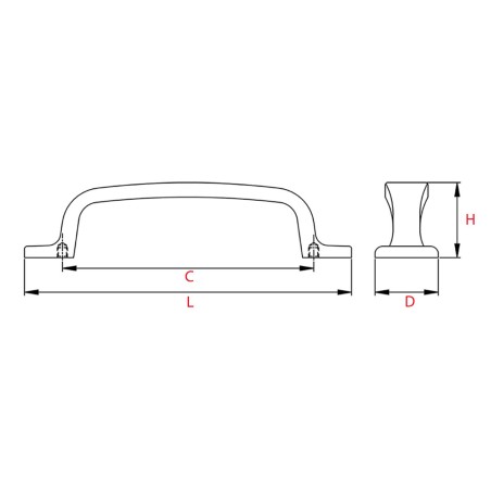 Poignée de meuble EKORANE Vintage Chrome mat Entraxe 96mm - Zamak