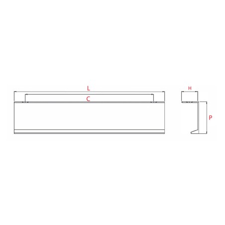 Poignée de meuble FILO Entraxe 224 - Aluminium