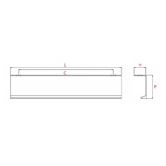 Poignée de meuble FILO Entraxe 224 - Aluminium