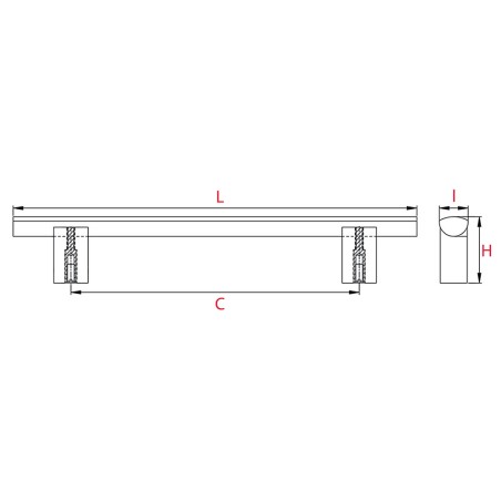 Poignée de meuble HIDA Noir mat - Aluminium