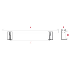 Poignée de meuble HIDA Noir mat - Aluminium