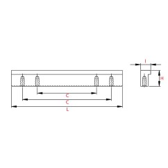 Poignée de meuble LESSI argenté mat Multi entraxes 64-96 - Aluminium