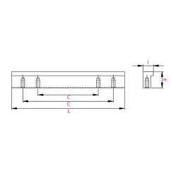 Poignée de meuble LESSI argenté mat Multi entraxes 64-96 - Aluminium