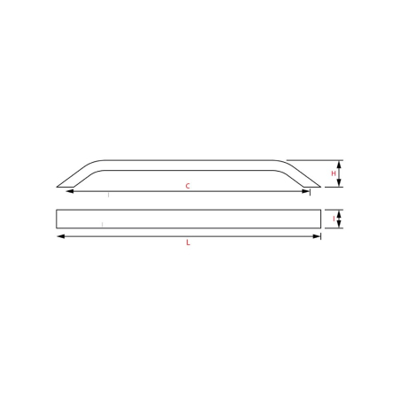 Poignée de meuble SLADE Entraxe 352mm - Aluminium brossé