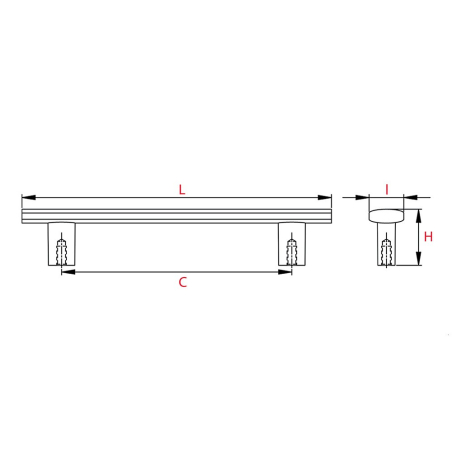 Poignée de meuble TIMANTI Nickel brossé mat Entraxe 96mm - Zamak