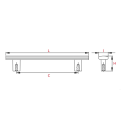Poignée de meuble TIMANTI Nickel brossé mat Entraxe 96mm - Zamak