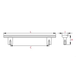 Poignée de meuble TIMANTI Nickel brossé mat Entraxe 96mm - Zamak