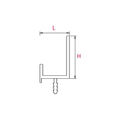 Poignée de meuble ZARO Prise de main inférieure L.182mm - Aluminium